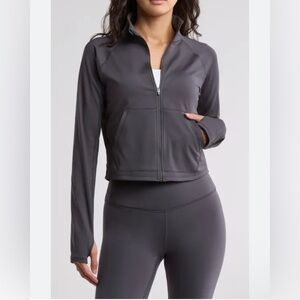 Z by Zella Women's Gray Zip Jacket Size Medium